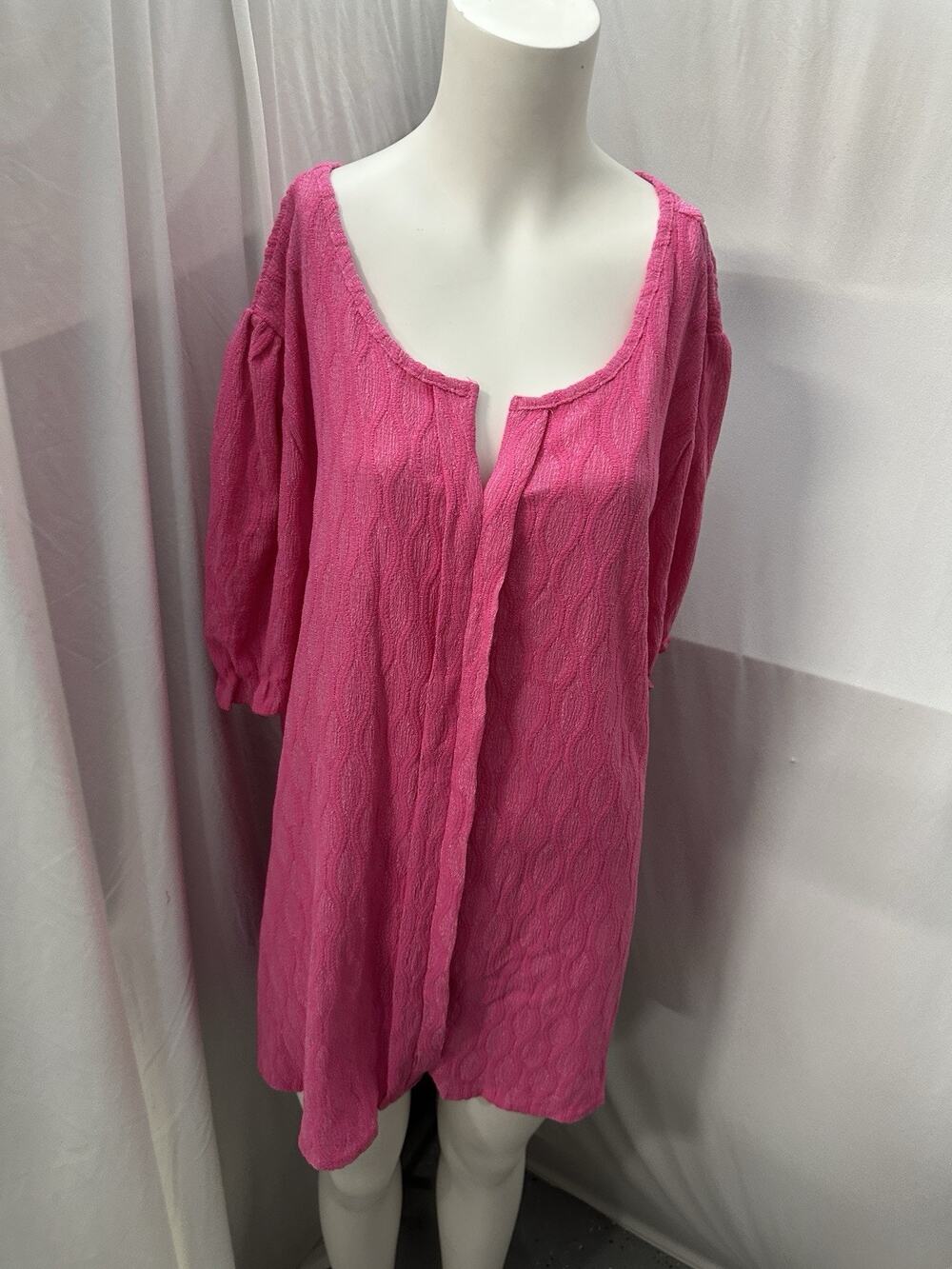 Women Plus Size Summer Tops Cute Puff Sleeve V Neck Casual Size 4X